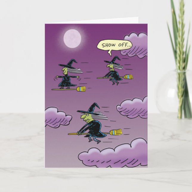 Surfhexe Halloween Karte (Vorderseite)