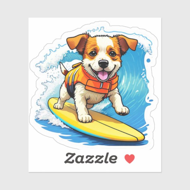 Surfhund Aufkleber (Blatt)