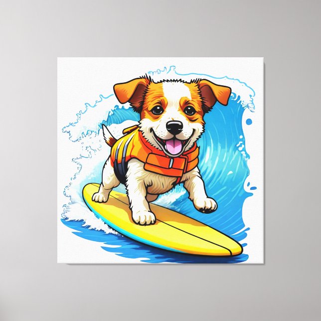 Surfhund Leinwanddruck (Vorderseite)