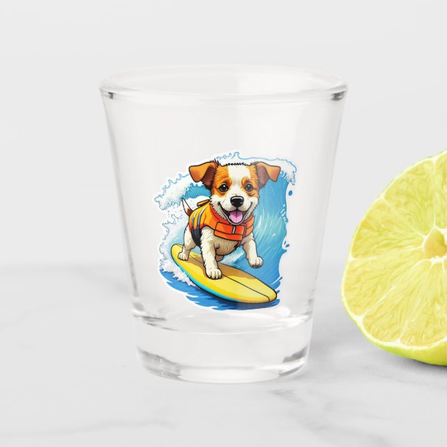 Surfhund Schnapsglas (Vorderseite)