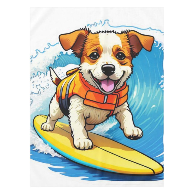Surfhund Tischdecke (Vorderseite)
