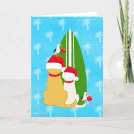 Surfhunde mit Seagulls Weihnachtskarte Dankeskarte