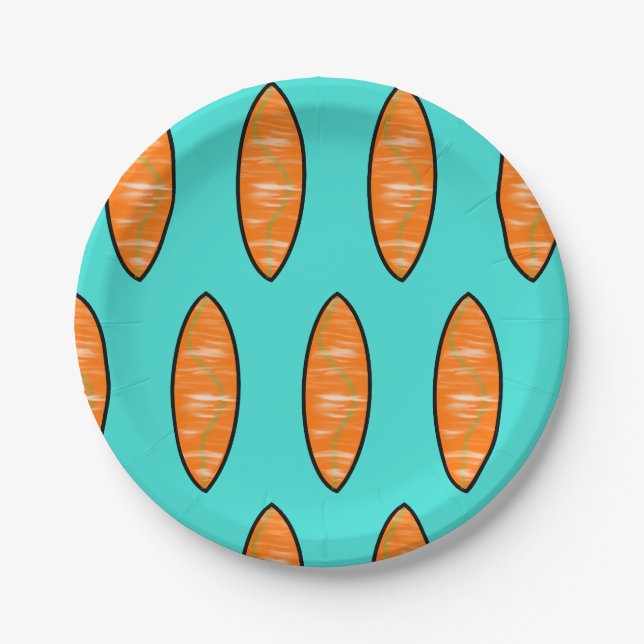 Surfin Birthday Pappteller (Vorderseite)