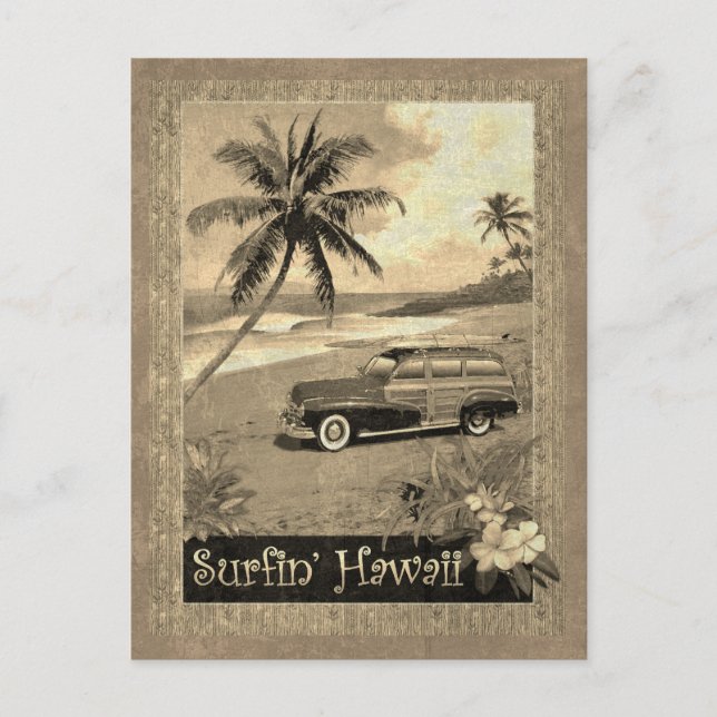 Surfin' Hawaii Postkarte (Vorderseite)