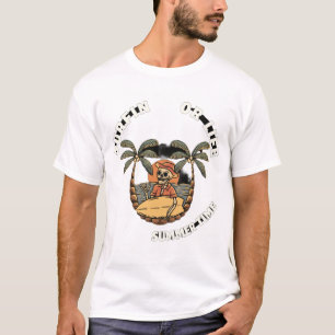Surfin or Life Skeleton Summer T - Shirt Design