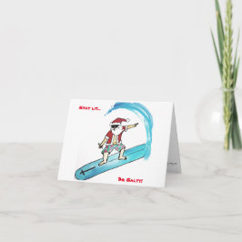 Surfin Santa Faltkarte Feiertagskarte