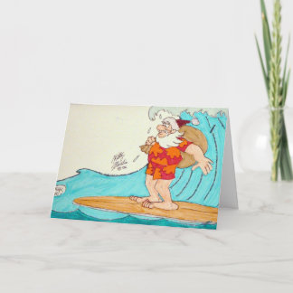 Surfin' Santa Feiertagskarte