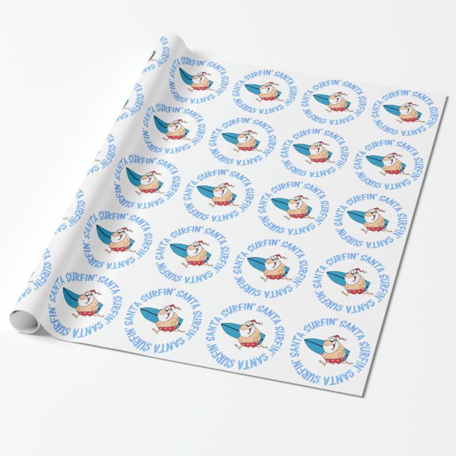 Surfin' Santa Geschenkpapier (Ungerollt)