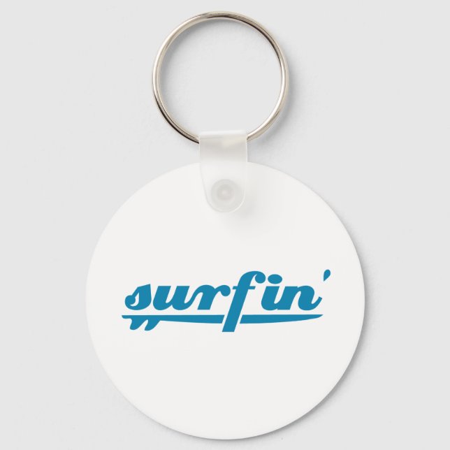 Surfin-Surfbrett blau Schlüsselanhänger (Vorderseite)