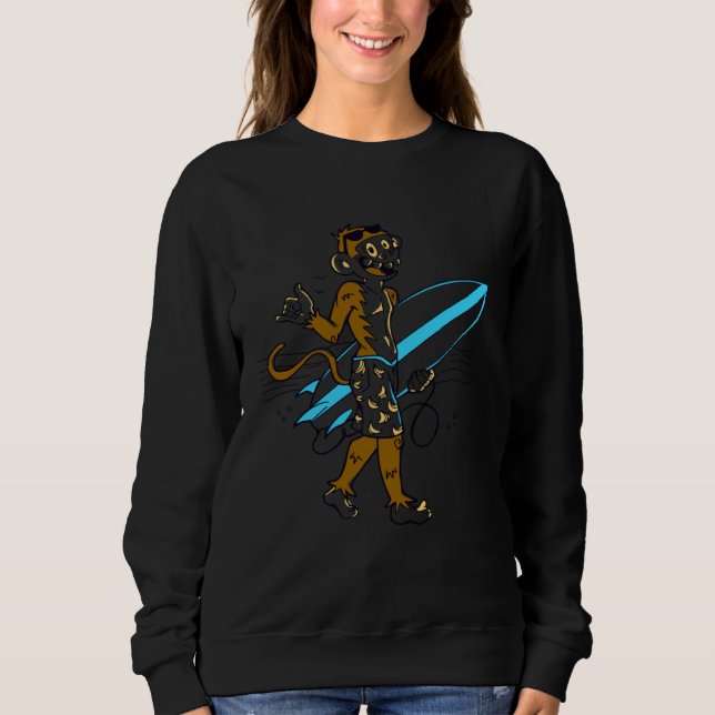 Surfing-Affe  Banane Sweatshirt (Vorderseite)