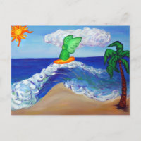 Surfing Angel Raphael Postkarte