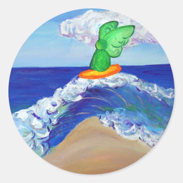 Surfing Angel Raphael Sticker (Vorderseite)