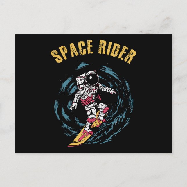 Surfing Astronaut Space Rider Surfer Postkarte (Vorderseite)