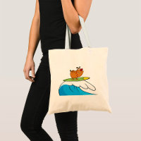 Surfing Bulldog Funny Dog Tote Beutel