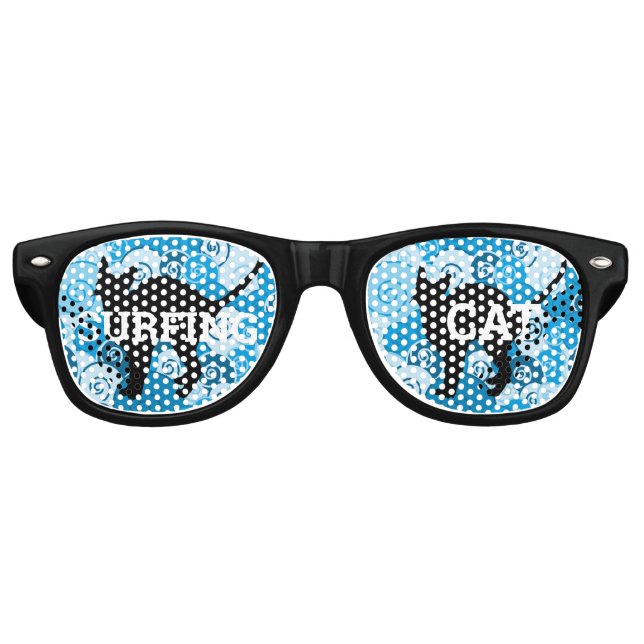 SURFING CAT Retro-Shades / Fun Party-Sonnenbrille Partybrille (Vorderseite)