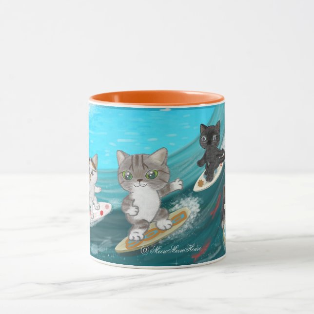 Surfing Cats Tasse (Zentrum)