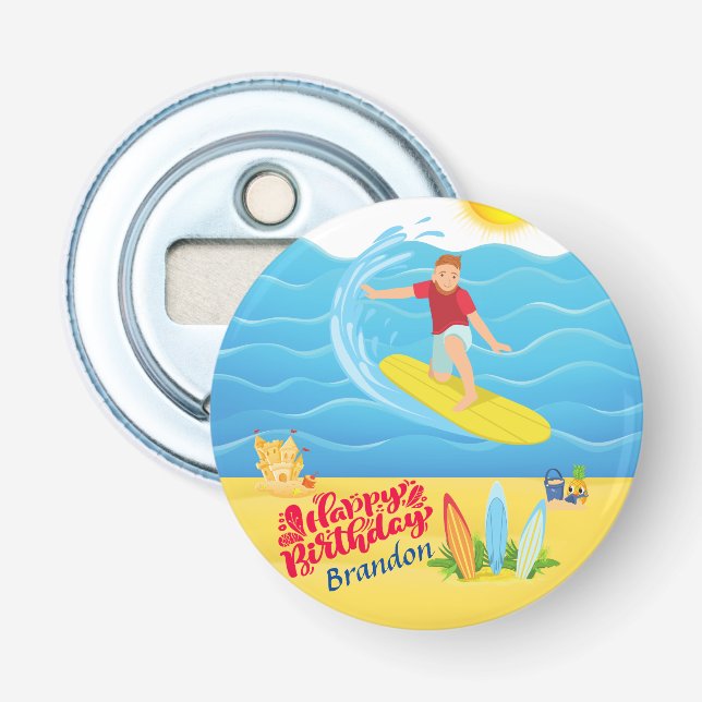 Surfing-Geburtstag Flaschenöffner (Vorderseite)