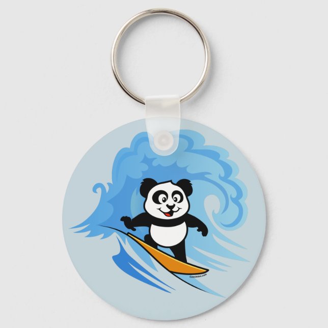Surfing Panda Schlüsselanhänger (Vorderseite)