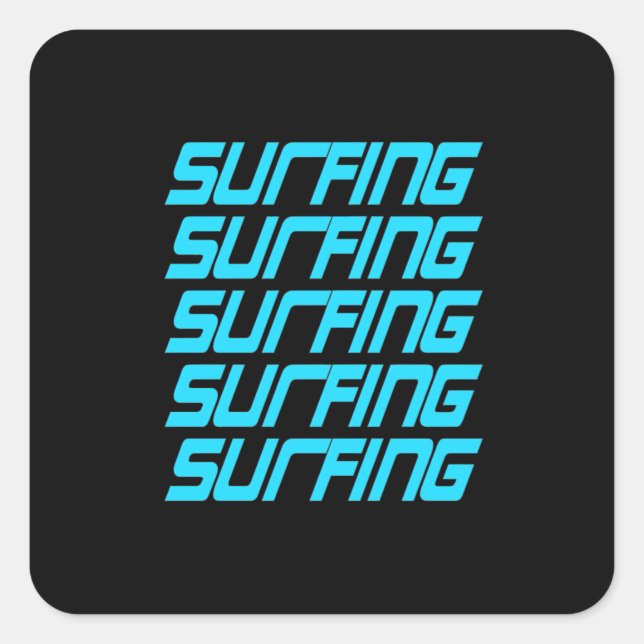 Surfing Quadratischer Aufkleber (Vorderseite)