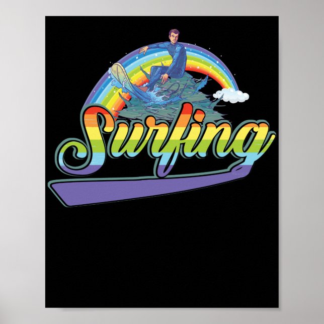 Surfing Rainbow Beach Sommer Poster (Vorne)