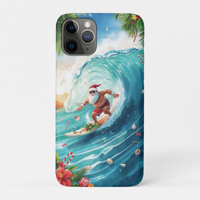 Surfing Santa Christmas with Santa Surfer  Case-Mate iPhone Hülle (Rückseite)