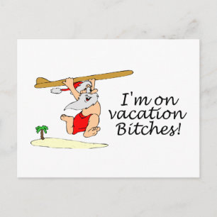 Surfing Santa Feiertagspostkarte