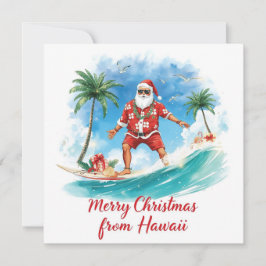 Surfing Santa in Hawaii – Tropical Christmas  Feiertagskarte