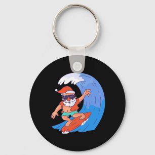 Surfing Santa Schlüsselanhänger