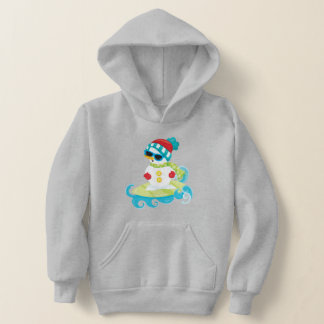 Surfing Snowman Hoodie