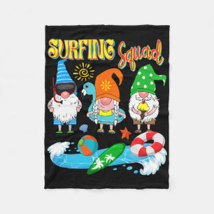 Surfing Squad Drei Gnome Hawaiian Surfen Sommer Fleecedecke