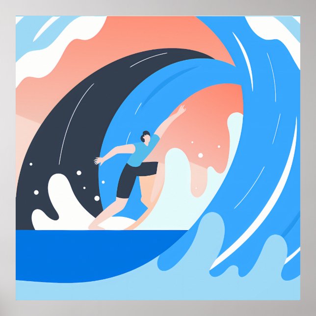 Surfing the Color Wave Poster (Vorne)