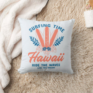Surfing Time Hawaii Reite die Wellen Kissen
