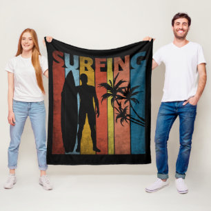 SURFING TROPICAL SUMMER FLEECEDECKE