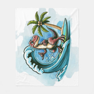 Surfing tropischer Dinosaurier Fleecedecke