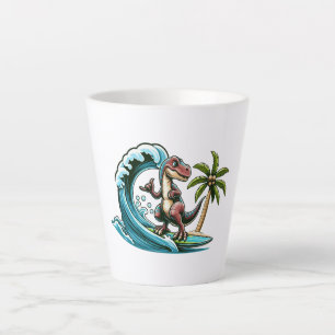Surfing tropischer Dinosaurier Milchtasse
