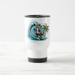 Surfing tropischer Dinosaurier Reisebecher