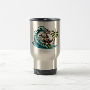 Surfing tropischer Dinosaurier Reisebecher