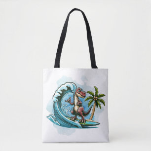 Surfing tropischer Dinosaurier Tasche
