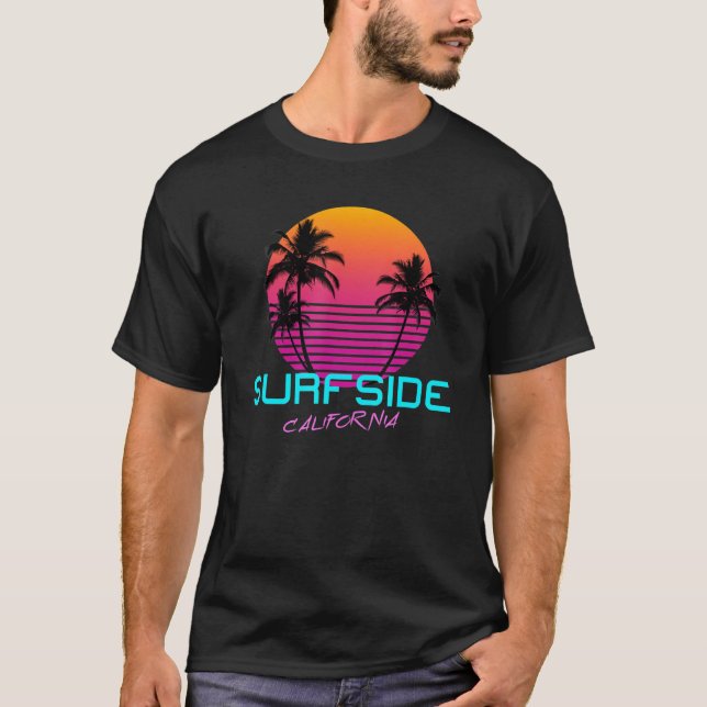Surfkalifornien Retro 80er T-Shirt (Vorderseite)