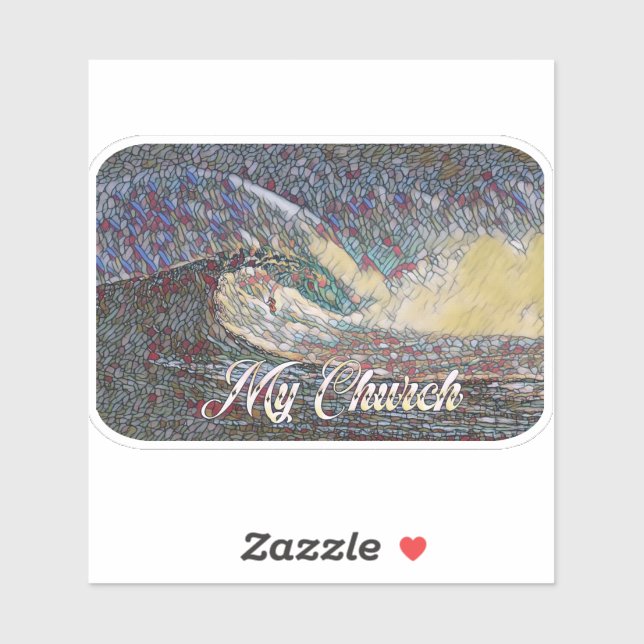 Surfkirche Aufkleber (Blatt)