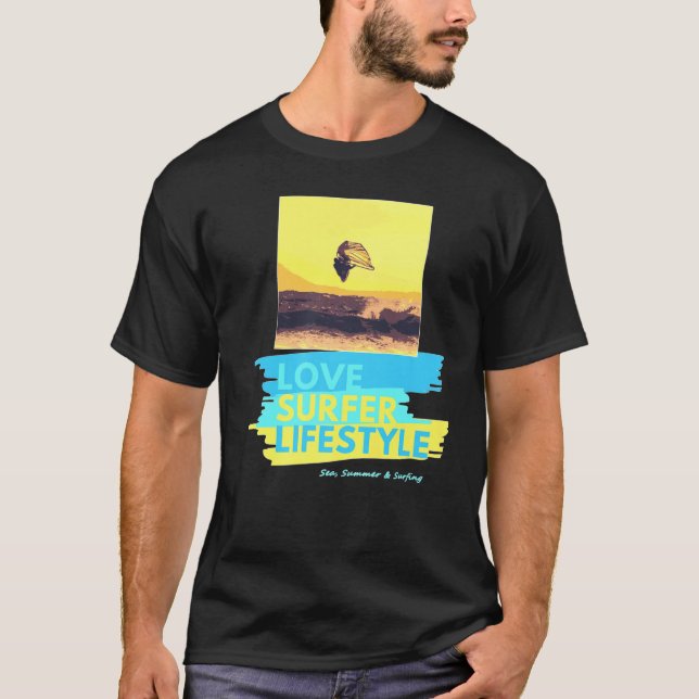 Surfkultur Windsurfer Design T-Shirt (Vorderseite)