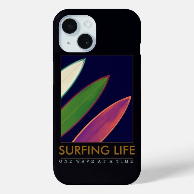 Surfleben iPhone 15 Hülle (Rückseite)