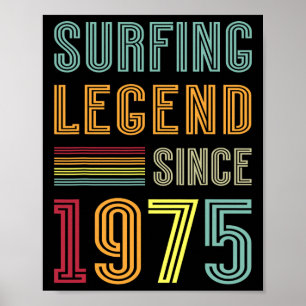 Surflegende 1975 50 Jahre Wasser Surfen 50. Geburt Poster