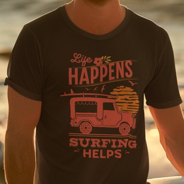Surfmäuse T-Shirt (Life Happens Surfing Helps T-Shirts)