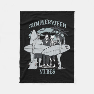 Surfmonster klopfen auf Halloween Vibes Grafik Fleecedecke
