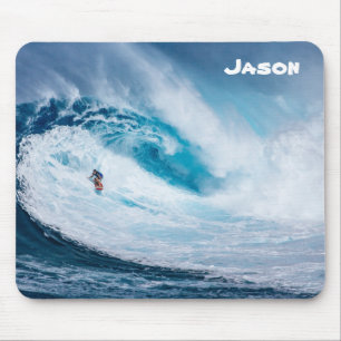 Surfmouse Pad Big Ocean Tunnel Wave Custom Mousepad
