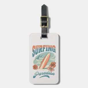 Surfparadies im Retrostil Gepäckanhänger