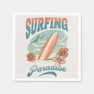Surfparadies im Retrostil Serviette
