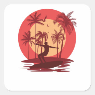 Surfparadies Quadratischer Aufkleber