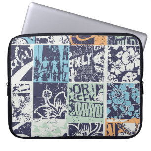 Surfpatchwork: Vintages Grunge-Muster Laptopschutzhülle